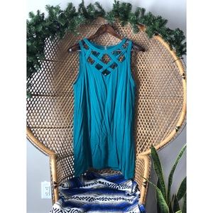 Pinkblush teal dress.